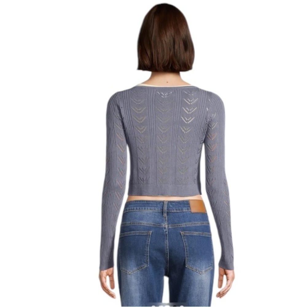 Aeropostale - NWT Cropped Crochet Cardigan Sz L - Picture 2 of 7